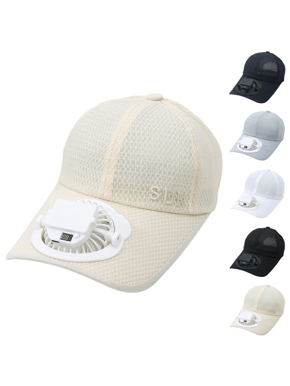 Solar Fan Hat with Mist Wide Brim Sun Hat with Solars Fan Usb & Solar Powered Upf 50+ Fishing Hat Baseball Cap Hats for Women Fan Hat for Camping & Beach