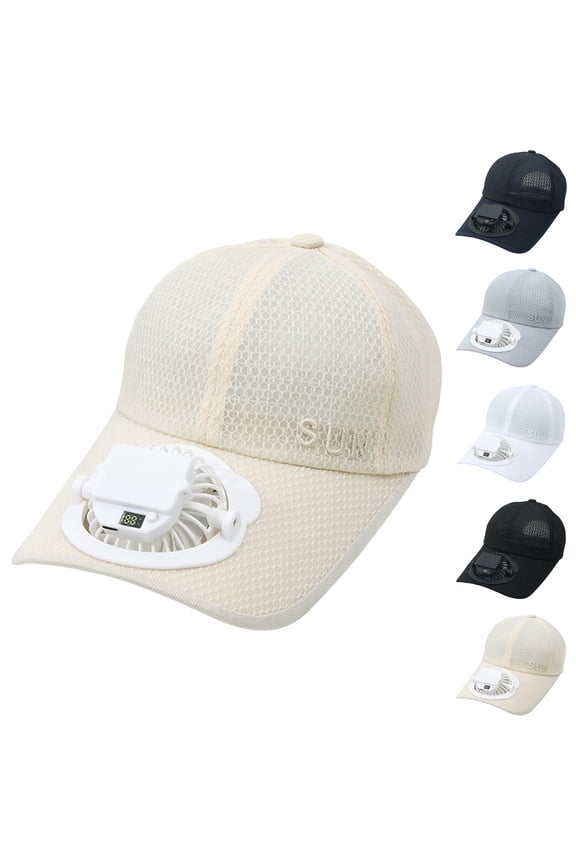 Solar Fan Hat with Mist Wide Brim Sun Hat with Solars Fan Usb & Solar Powered Upf 50+ Fishing Hat Baseball Cap Hats for Women Fan Hat for Camping & Beach
