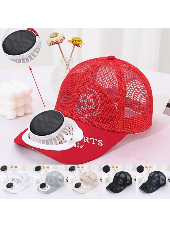 Solar Fan Hats for Woman Wide Brim Sun Hat with Solars Fan Hat with Fans Solar Power Fishing Hat Funny Sun Hats for Women for Outdoor Fishing, Hiking Gardening