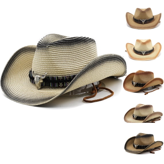 jiaxiM Straw Hats for Women UPF 50+ Unisex Panama Jazz Wide Brim Straw Hat for Men Women Beach Outdoor