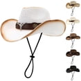 thumbnail image 1 of jiaxiM Summer Hats for Women Unisex Panama Jazz Wide Brim Straw Hat for Men Women Beach Outdoor, 1 of 4