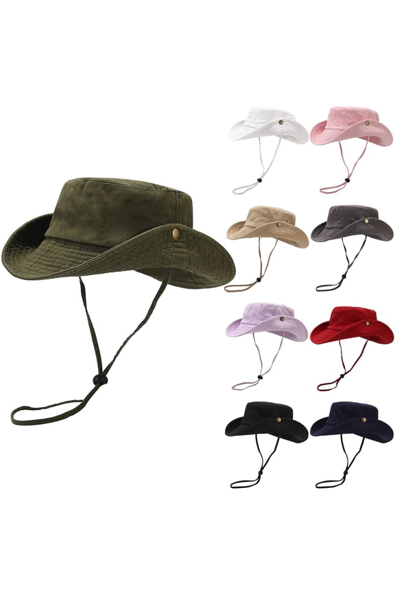 Sun Hat for Men, Cotton Summer Outdoor Sun Protection Wide Brim Bucket Hat Foldable Safari Boonie Hat