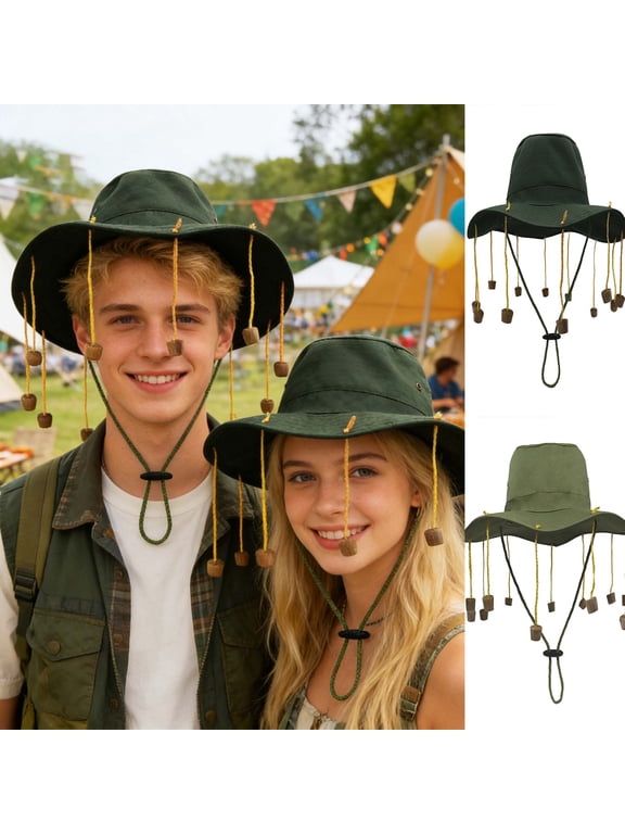 Sun Hats for Women Men Australian Cork Hat, Australia Day Ethnic Adults Fancy Style Dress Hat Kit,for Aussie Hunter Festival Headpieces