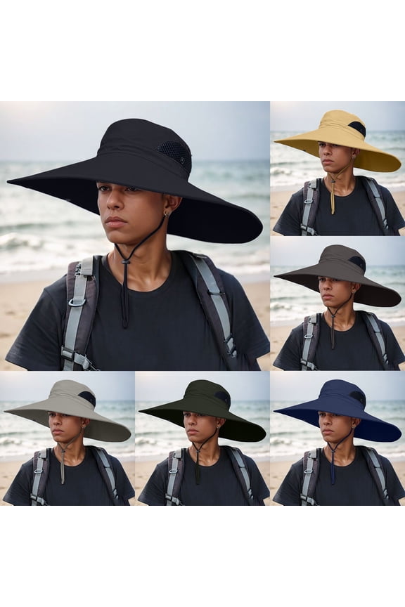 Super Wide Brim Fishing Hat UPF 50+ Sun Safari Hat with Removable Neck Face Flap for Outdoor Activities