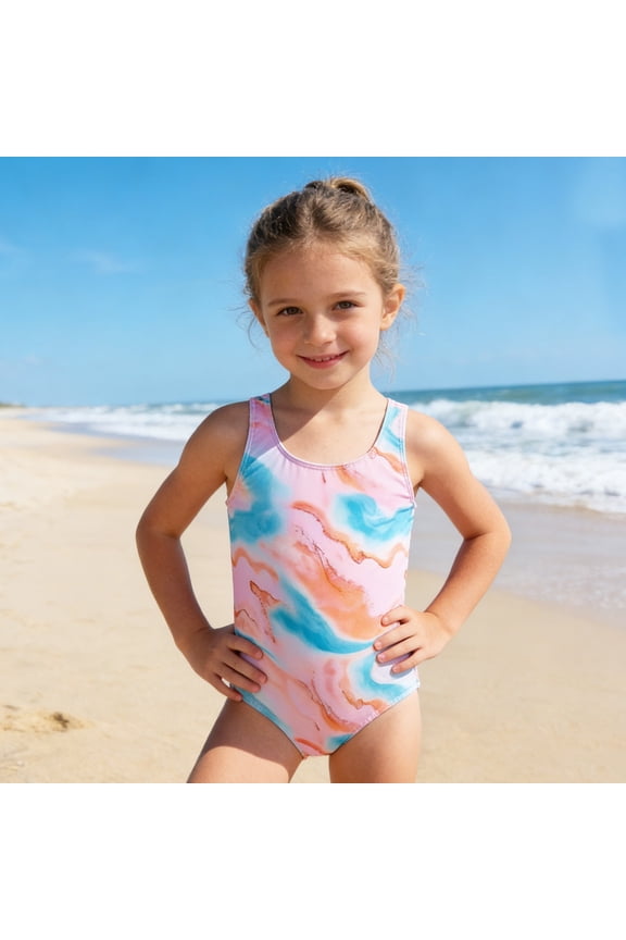 Girl Period Swimsuits Bow Back Bathing Suit Girls Drawstring Bottoms Modest Ruched Colorful Contrast Swimsuit Comfortable Swimwear Tummy Control