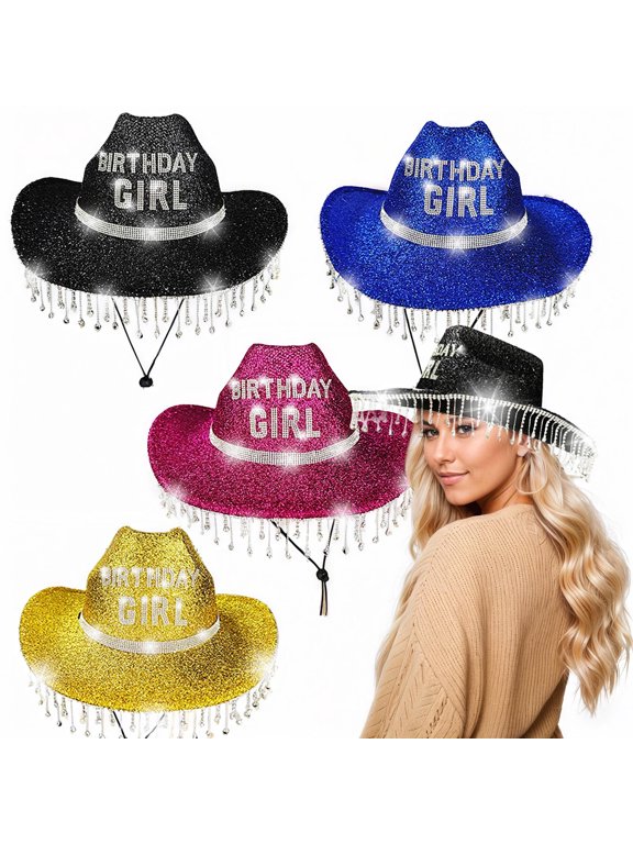Western Cowboy Hat for Women and Men Super Shiny Dazzling Colorful Western Cowboy Hat for Birthday Parties Celebrations Stage Shows and Holiday Events