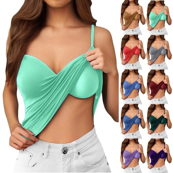jiaxiM Women Built-In Bra Tank Tops Sleeveless Comfy Casual Tank Top Adjustable Spaghetti Strap Basic Sleeping Undershirt
