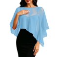 thumbnail image 1 of jiaxiM Women Chiffon Sheer Cape Poncho Top Shawl Wraps for Evening Dress Capelets Beach Cover Up Wedding Party, 1 of 3