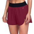 thumbnail image 1 of jiaxiM Womens Biker Shorts with Pockets 2 in 1 Split Flat Rise Running Shorts High Waisted Workout Athletic Gym Tennis Shorts Built In Liner, 1 of 1