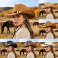 thumbnail image 1 of jiaxiM Womens Cowboy Hat Classic Western Cowboy Jazz Hat Sun Protection Wide Brim Comfortable for Daily Wear Outdoor Travel and Casual Outfits, 1 of 7