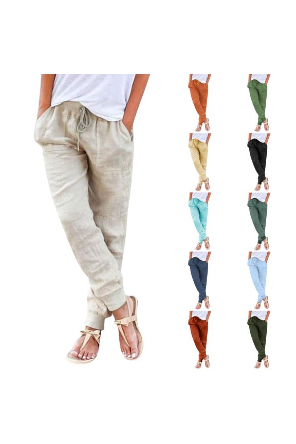 Work Pants for Women High Waist Palazzo Pants Drawstring Weighted Trousers Lounge Pants Summer Cruise Outfits for Women