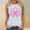 thumbnail image 1 of jicehd Breast Cancer Vest Womens Tank Tops Sleeveless T-Shirts Casual Bowknot Print Solid Color Shirts Retro Round Neck Vest, 1 of 5