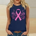 thumbnail image 1 of jicehd Breast Cancer Vest Womens Tank Tops Sleeveless T-Shirts Casual Bowknot Print Solid Color Shirts Retro Round Neck Vest, 1 of 5