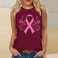 thumbnail image 1 of jicehd Breast Cancer Vest Womens Tank Tops Sleeveless T-Shirts Casual Bowknot Print Solid Color Shirts Retro Round Neck Vest, 1 of 4