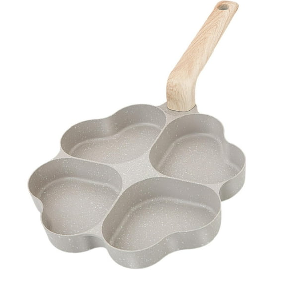 jicheng 4 Cup Egg Frying Pan 4 Heart Shape Egg Skillet for Restaurants Kitchen Hotel