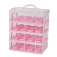 thumbnail image 1 of jicheng 4 Tier Cupcake Carrier Portable Cupcake Holder for Muffin Cookie Cheesecakes pink, 1 of 9