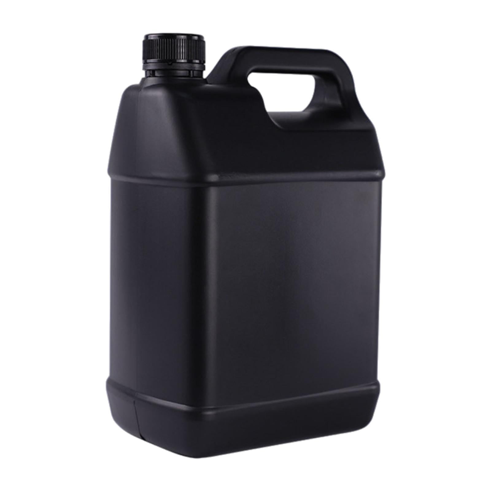 jicheng 4L Flat Canister Chemicals Storage Barrel Premium Easy to Carry PE Black Can