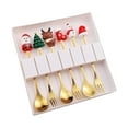 thumbnail image 1 of jicheng 6 Pieces Christmas Cutlery Reusable Tableware for Restaurant Ice Cream Party F, 1 of 9