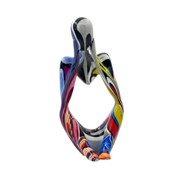 jicheng Abstract Sculpture Bar Gift Figure Decorations Thinker Resin Statue Figurine Gray Face