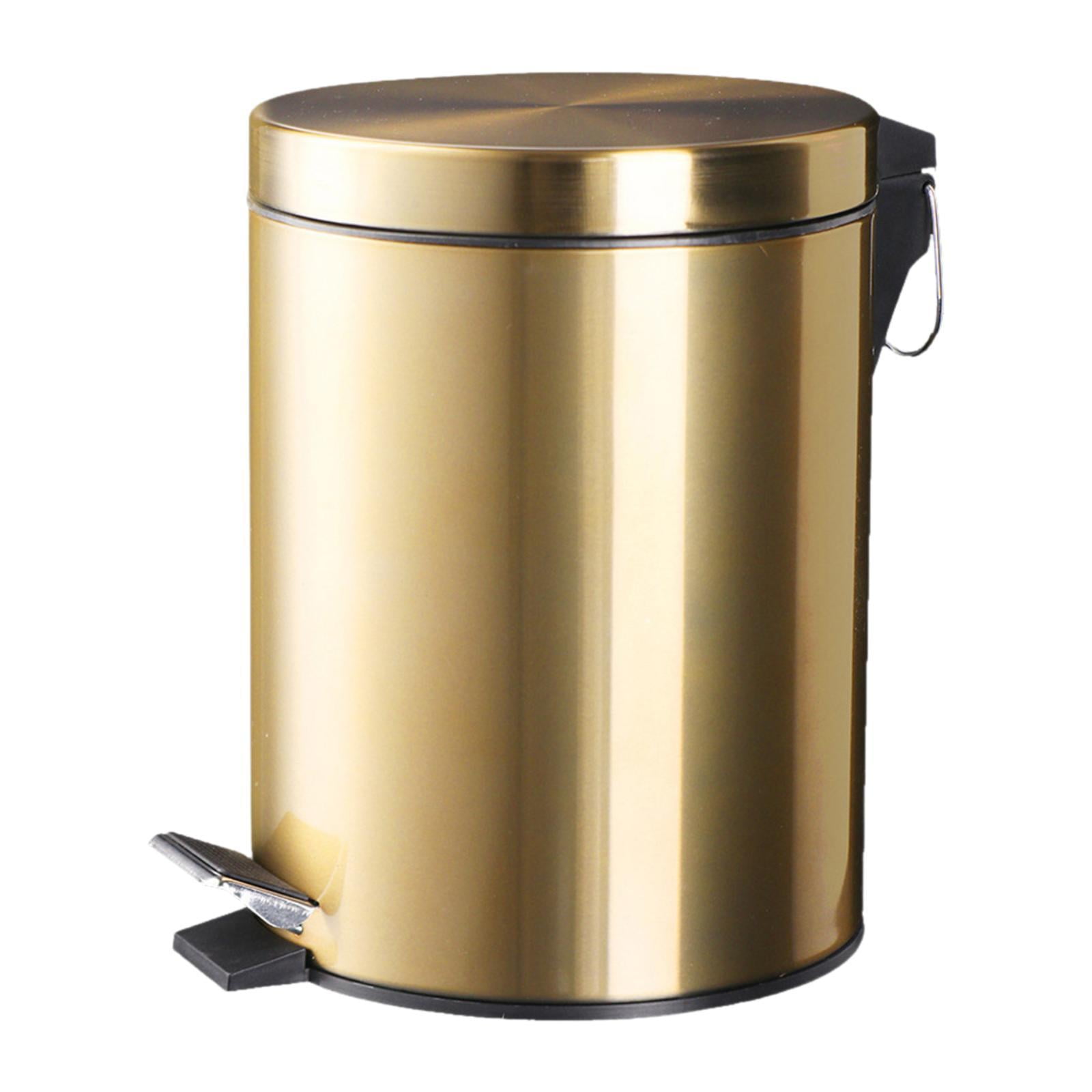 jicheng Bathroom Step Trash Can Pedal Bin Space Saving Slim Round Kitchen Rubbish Can Metal Narrow Wastebasket for Home Office Toilet - Walmart.com