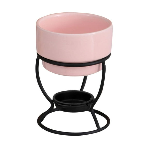 jicheng Chocolate Fondue Pot Dinner Caramel Cookware Tea Light Porcelain Melting Pot pink