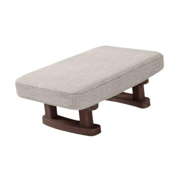 jicheng Foot Rest with Wooden Legs Rectangle Short Step Stool for Bedroom Hotel Dorm Plain Color