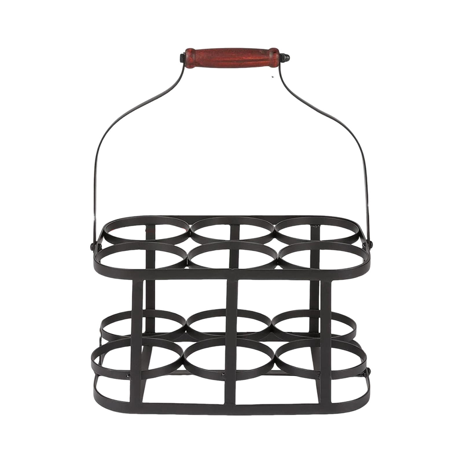 jicheng Metal Wine Bottle Carrier Rustic Wine Rack for Countertop ...