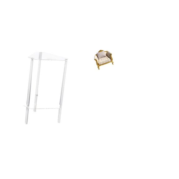 jicheng Minimalist Acrylic Nightstand and Miniature Wood Sofa Combination Modern Bedside Table with Craft Simulation Furniture for Living Room Bedroom and Dollhouse Decor