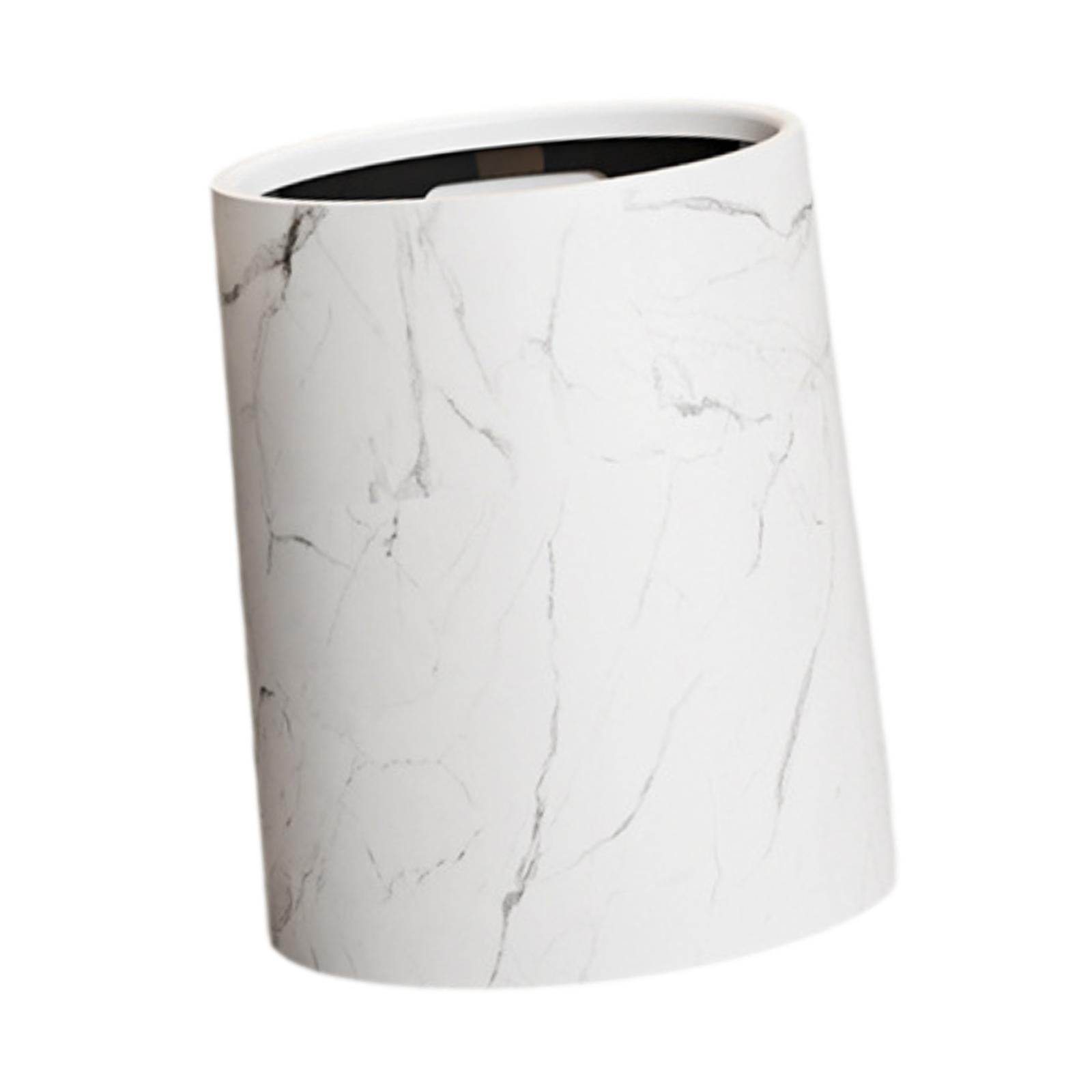 jicheng Open Top Trash Can Dustbin Portable Garbage Can for Home Restroom Study Room White 12L