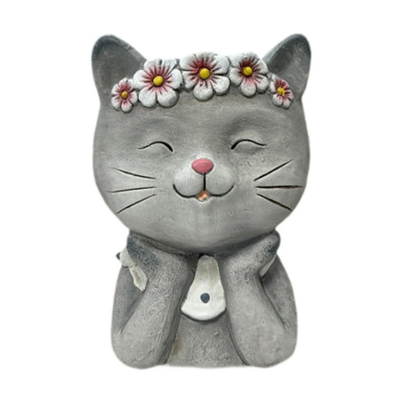 jicheng Pottery Plant Pot Balcony Office Decoration Table Centerpiece Animal Planter Cat