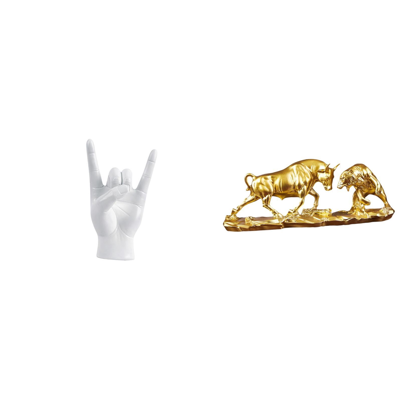 jicheng Rock Hand Gesture Statue Bull Figurine Hand Sign Crafts Feng ...