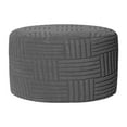 thumbnail image 1 of jicheng Round Ottoman Storage Cover, Thick Foot Stool Cover, Stretch Ottoman Slipcover for Living Room Deep Gray, 1 of 9