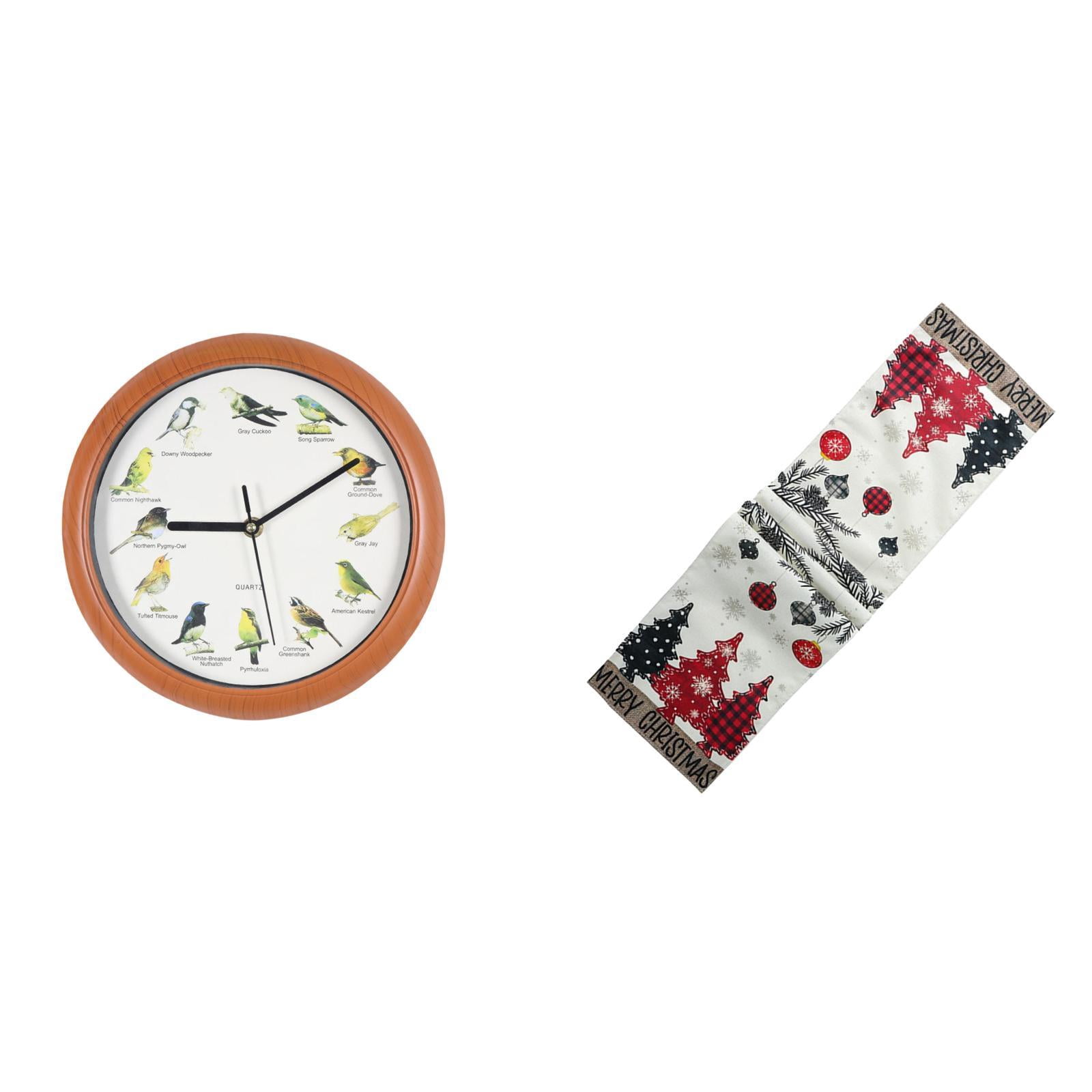 jicheng Singing Bird Wall Clock Christmas Table Runner Dresser Scarf ...