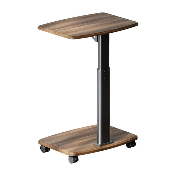 jicheng Sofa Tray Table End Table with Metal Frame 360 degree Rotating with 2-tier TV Tray