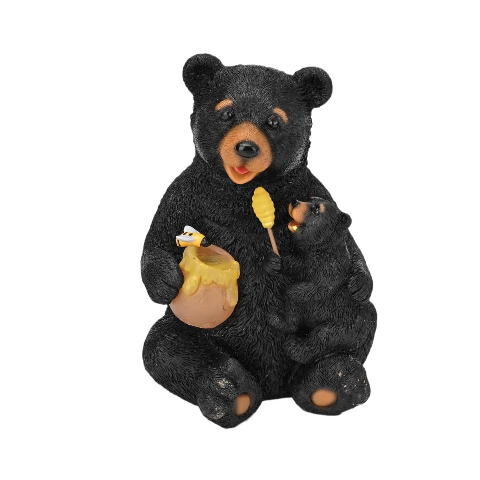 jicheng Statue Waterproof Black Bears Figurine for Lawn Landscape Porch