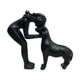 thumbnail image 1 of jicheng Woman and Dog Statue Collection Pet Sculpture for Tabletop Shelf Memory Gift Black, 1 of 9