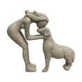 thumbnail image 1 of jicheng Woman and Dog Statue Collection Pet Sculpture for Tabletop Shelf Memory Gift Sandstone, 1 of 9
