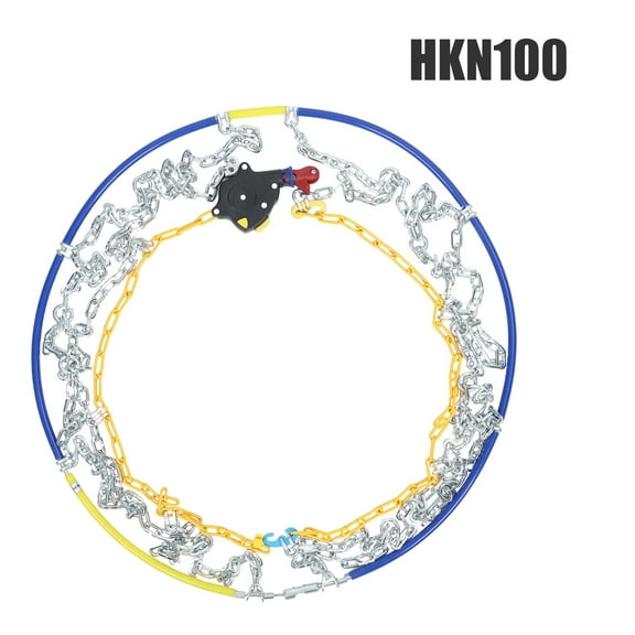 jiemuces 2Pcs Portable Snow Tire Chains, Auto Fixing 1 Min Quick Fit Easy Installation Tire Chains, Universal Emergency Tire Traction Chains for Passenger Car, Pickup Trucks, SUV