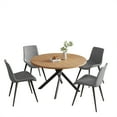 thumbnail image 1 of jiexi 45.3" Round Dining Table Set, Mid Century Modern Round Dining Table for 4 Person, with Steel Legs, Coffee Table for Kitchen Dining Room, Office, Save Space, 1 of 6