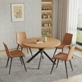 thumbnail image 1 of jiexi 45.3" Round Dining Table Set, Mid Century Modern Round Dining Table for 4 Person, with Steel Legs, Coffee Table for Kitchen Dining Room, Office, Save Space, 1 of 6
