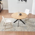 thumbnail image 1 of jiexi 46.4" Round Dining Table Set, Mid Century Modern Round Dining Table for 2-4 Person, w/Steel Legs, Coffee Table for Kitchen Dining Room, Office, Save Space, 1 of 6