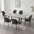 thumbnail image 1 of jiexi Modern Mid-Century Dining Table Set for 6-8 People Kitchen Dining Room Table Set Extendable Solid Wood Dining Table and 6 Upholstered Chairs, 1 of 1