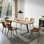 jiexi Modern mid-Century Dining Table Dining Table and Chairs for 6 Rectangular Wooden Dining Table Expandable Dining Table Space-Saving Multifunctional Dining Table