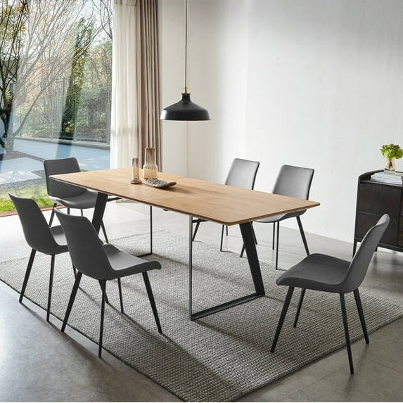 jiexi Modern mid-Century Dining Table Dining Table and Chairs for 6 Rectangular Wooden Dining Table Expandable Dining Table Space-Saving Multifunctional Dining Table