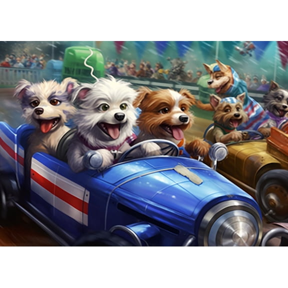 jigsaw Puzzles 50 pieces for adults Racing Dog puppy Formation wooden Challenging Puzzles Perfect for Game Nights 7.9'' x 5.9''
