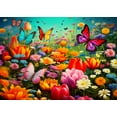 thumbnail image 1 of jigsaw puzzles 50 pieces for adults Butterflies and Flower Formation wooden Challenging Puzzles Perfect for Game 7.9'' x 5.9'', 1 of 5