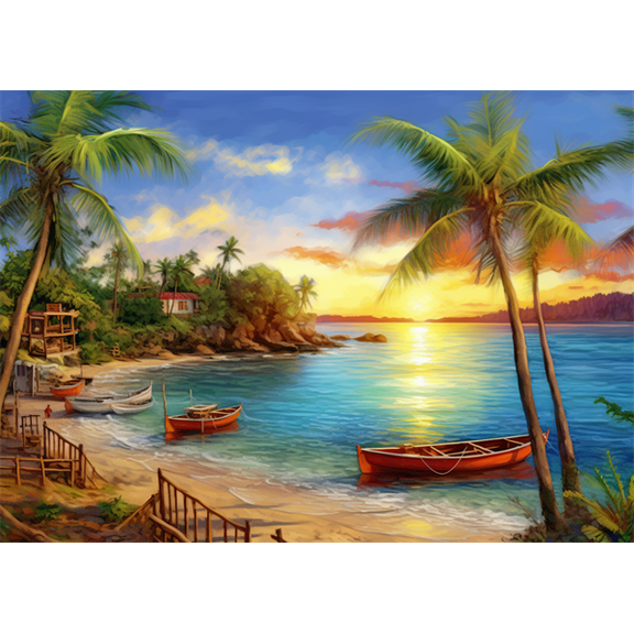 jigsaw puzzles 500 pieces Hawaii Scenery Beach Ocean Coconut Tree wooden Challenging Puzzle Perfect for Game Toys Nights 20.4'' x 14.9''