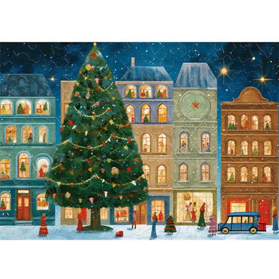 jigsaw puzzles 500 pieces Winter Lights Christmas Countdown Featuring Images of Winter City Fun Formation wooden Challenging Puzzle Perfect for Game Night 20.4'' x 14.9''