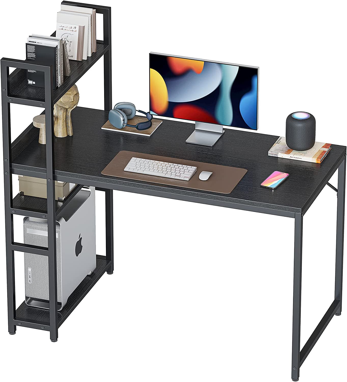 jihuigtd Computer Desk 47 inch with Storage Shelves Reversible Studying ...