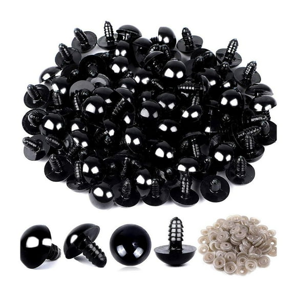 jileijar 100Pcs Plastic Safety Eyes Soft Toy Bear Doll Animal Making Craft Screw E2V8
